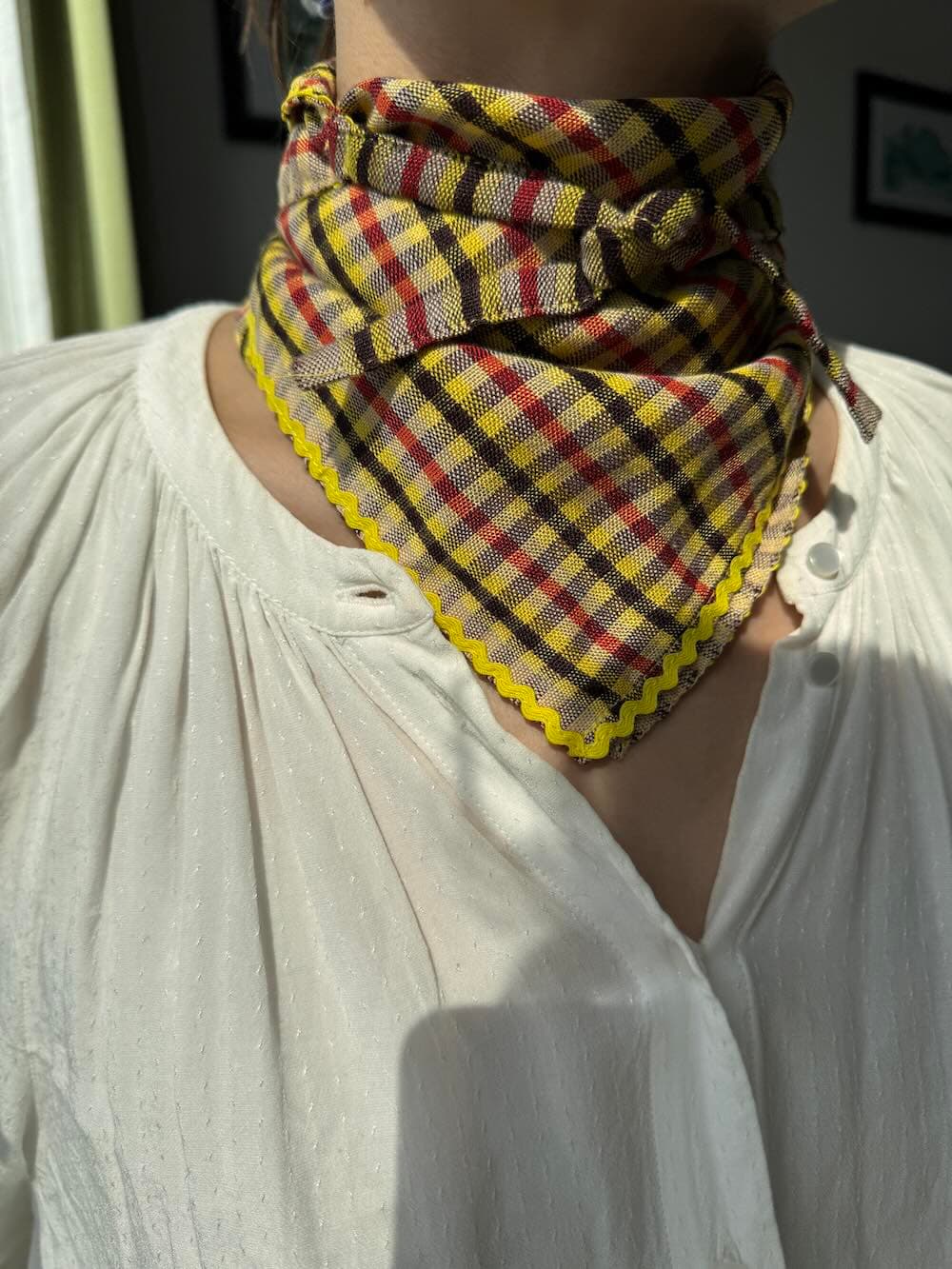 Small Krama Square with French Crochet - View 4