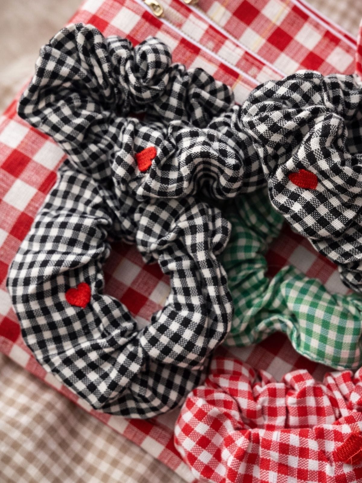 Embroidered krama scrunchie by KRAMA or VICHY